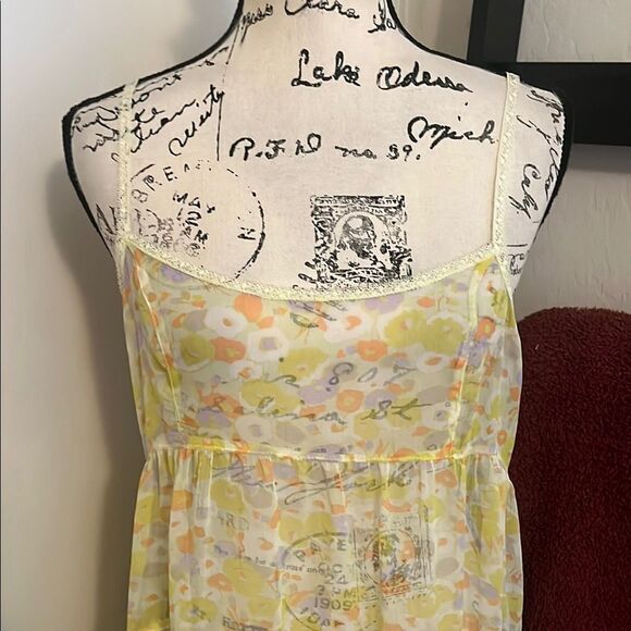 Free People Intimately Floral Sheer Boho Modern Babydoll Tunic - Picture 2 of 10
